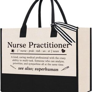 Nurse Tote Bag Canvas Gift for Women Nurse Practitioner Appreciation